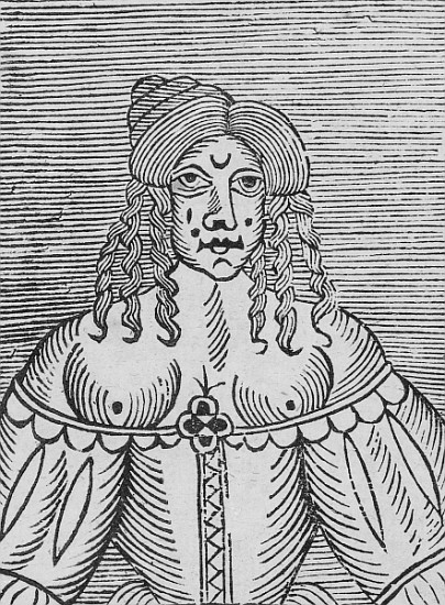 A Tudor Lady with bared breasts, an illustration from ''A Book of Roxburghe Ballads'' a Scuola Inglese