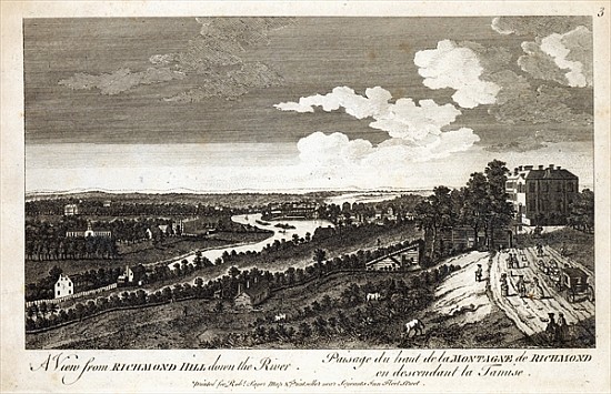 A View from Richmond Hill down the River, printed for Robert Sayer Map & Printseller, Fleet Street a Scuola Inglese