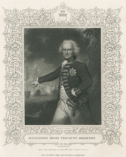 Alexander Hood, 1st Viscount Bridport, illustration from ''England''s Battles Sea and Land''Lieut. C a Scuola Inglese