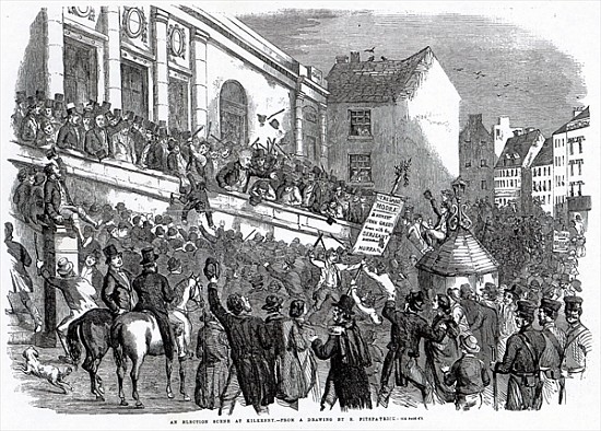 An Election Scene at Kilkenny, illustration from ''The Illustrated London News'', May 14th a Scuola Inglese