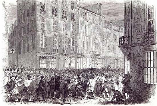 Bread Riot, in the Rue du Faubourg St. Antoine, at Paris, from ''The Illustrated London News'', 10th a Scuola Inglese