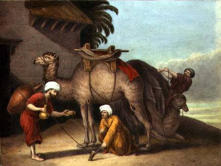 Two Camels with Attendants a Scuola Inglese