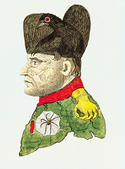 Caricature of Napoleon Bonaparte (1769-1821) a Scuola Inglese