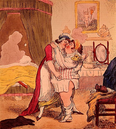 Caricature satirising the relationship of Charles James Fox and Elizabeth Armistead a Scuola Inglese