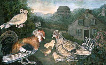 Chicken and Doves near a Farm (w/c a Scuola Inglese