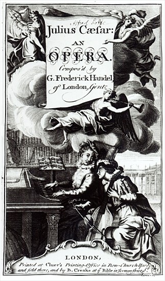 Cover of Sheet Music for Julius Caesar, an Opera Handel, published in 1724 a Scuola Inglese