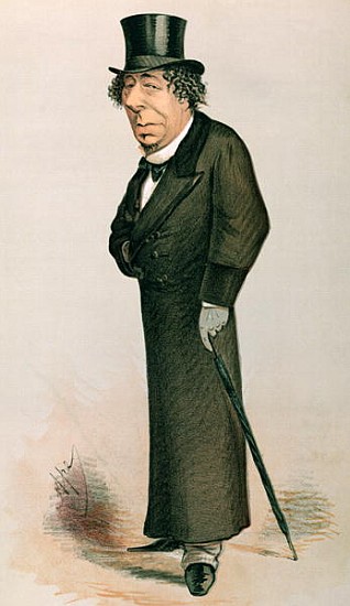 Disraeli, Benjamin (1804-81): cartoon from Vanity Fair, Jan 30 a Scuola Inglese