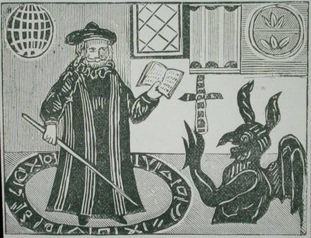 Dr Faustus in a Magic Circle, frontispiece of Gent's translation of 'Dr Faustus' a Scuola Inglese