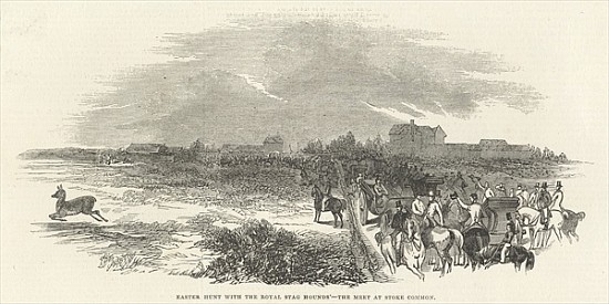 Easter Hunt with the Royal Stag Hounds: the Meet at Stoke Common, from ''The Illustrated London News a Scuola Inglese