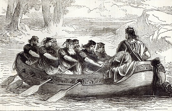 Edgar the Pacific being rowed down the River Dee Eight Tributary Princes, illustration from ''Cassel a Scuola Inglese