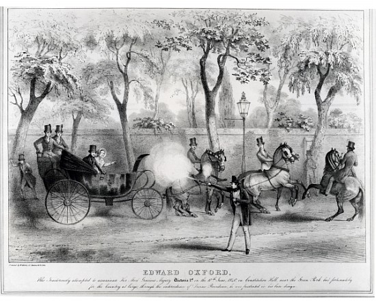 Edward Oxford''s attempt to assasinate Queen Victoria, 10th June 1840 a Scuola Inglese