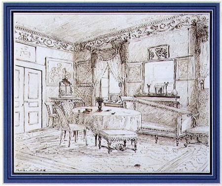 An English Regency salon interior, London a Scuola Inglese