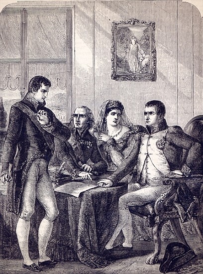 Ferdinand of Spain resigning his crown at the dictation of the Emperor Napoleon a Scuola Inglese