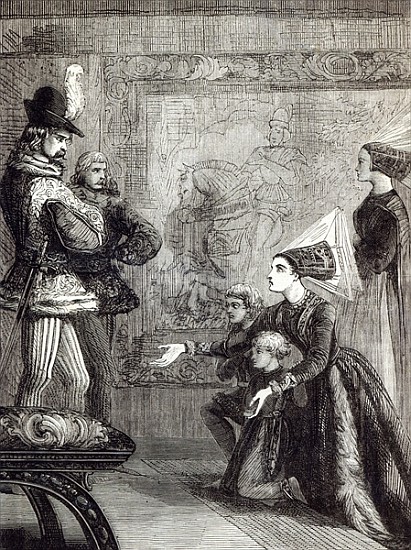 First Meeting of Edward IV and Lady Elizabeth Gray, illustration from ''Cassell''s Illustrated Histo a Scuola Inglese