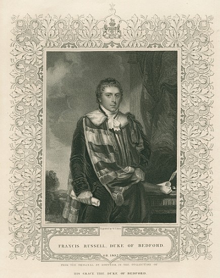 Francis Russell (1765-1802) 5th Duke of Bedford; engraved by W. T. Mote a Scuola Inglese