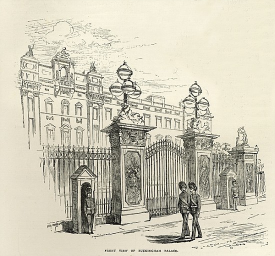 Front view of Buckingham Palace, from ''Leisure Hour'' a Scuola Inglese