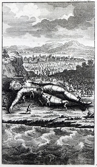 Gulliver captured the Lilliputians, illustration from ''Gulliver''s Travels''Jonathan Swift a Scuola Inglese