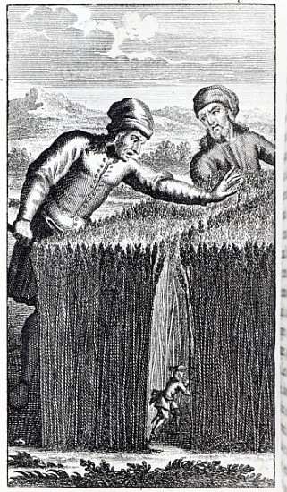 Gulliver is discovered by a farmer in Brobdingnag, illustration from ''Gulliver''s Travels''Jonathan a Scuola Inglese