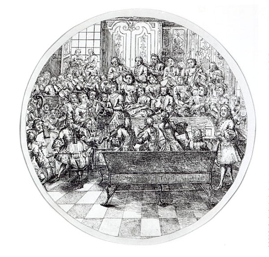 Handel conducting an oratorio, c.1740 a Scuola Inglese