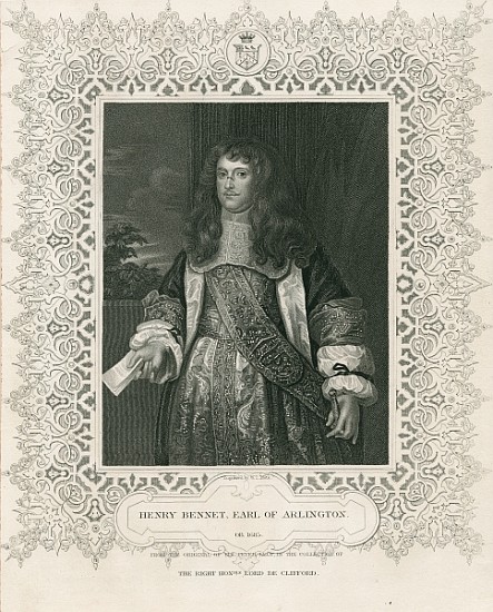 Henry Bennet, 1st Earl of Arlington, from ''Lodge''s British Portraits'' a Scuola Inglese
