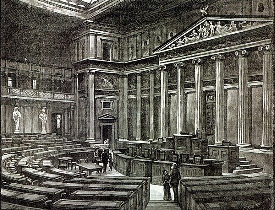 Interior of Houses of Parliament, Vienna, from ''Leisure Hour'' a Scuola Inglese