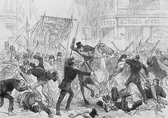 Irish Home Rule Riots in Glasgow, c.1880s a Scuola Inglese