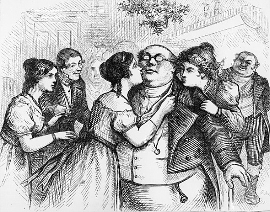 It was a pleasant thing to see Mr. Pickwick in the centre of the group'', illustration from ''The Pi a Scuola Inglese