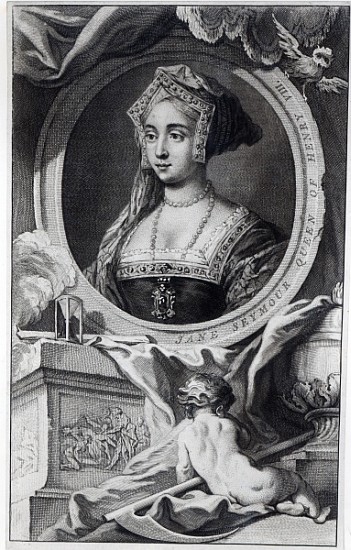 Jane Seymour; engraved by Jacobus Houbraken a Scuola Inglese