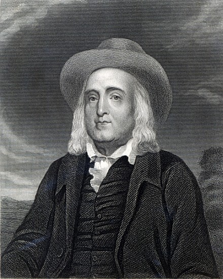 Jeremy Bentham (1748-1832) from ''Gallery of Portraits'', published in 1833 a Scuola Inglese