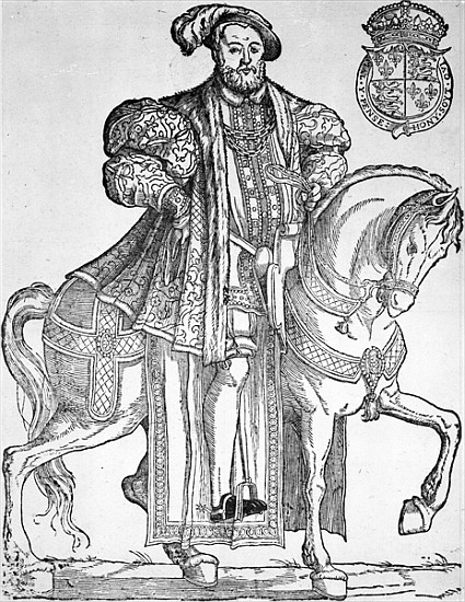 King Henry VIII on horseback a Scuola Inglese