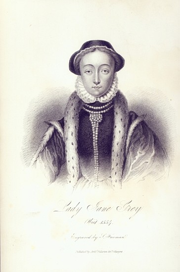 Lady Jane Grey; engraved by S. Freeman a Scuola Inglese