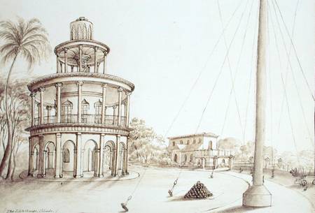 The Lighthouse in Kandy (pen & ink on paper) a Scuola Inglese