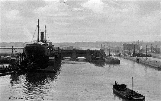 Manchester Ship Canal, c.1910 a Scuola Inglese