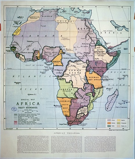 Map of Africa showing Treaty Boundaries, 1891 () a Scuola Inglese