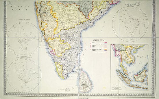 Map of British Southern India, 1872 () a Scuola Inglese