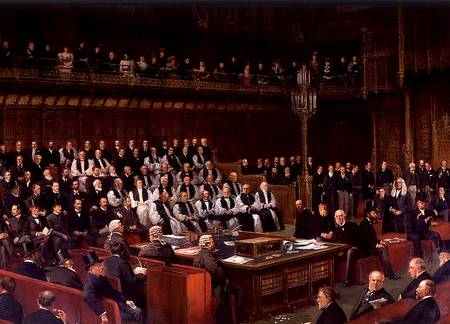Marquis of Salisbury Speaking in the House of Lords during the Debate of Home Rule a Scuola Inglese