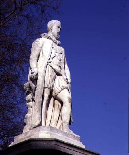 Memorial to Sir John Myddleton (c.1560-1631) detail of statue a Scuola Inglese