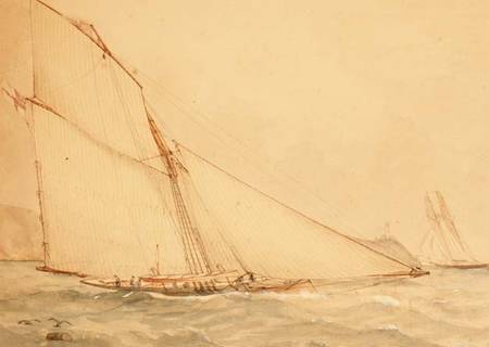 An Eight Meter Gaff rigged Topsail Cutter, The Royal Yacht Squadron a Scuola Inglese