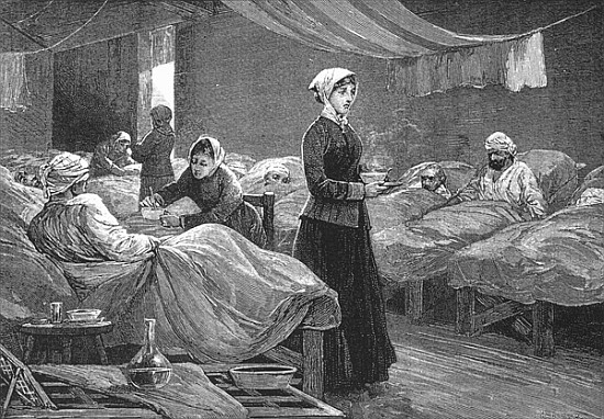 Miss Nightingale in the Barrack Hospital at Scutari, c.1880 a Scuola Inglese