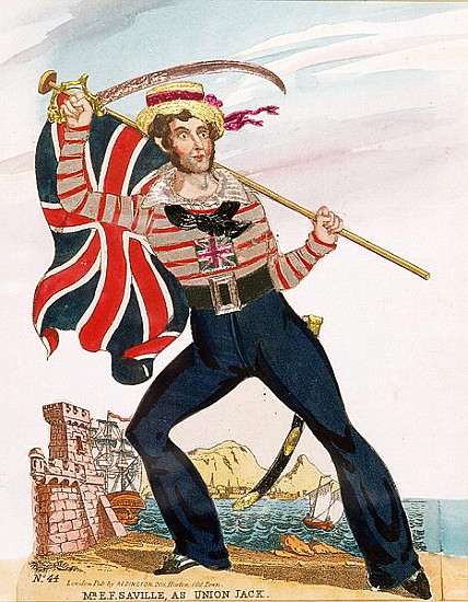 Mr E.F. Saville as ''Union Jack'', pub. Redington (engraving and collage) a Scuola Inglese