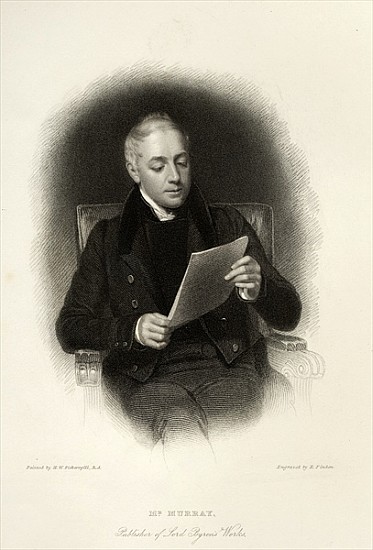 Mr. Murray, publisher of Lord Byron''s works; engraved by E. Finden a Scuola Inglese