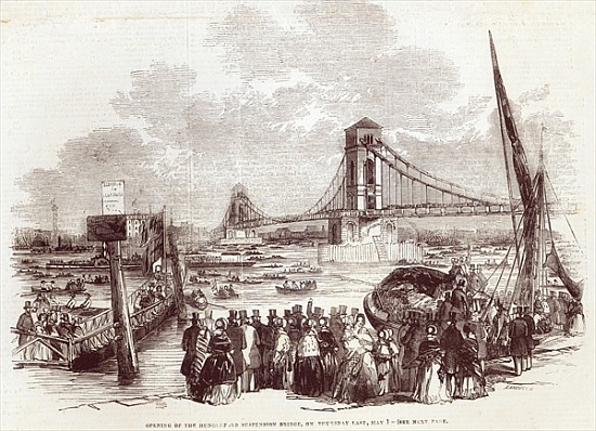 Opening of the Hungerford Suspension Bridge, from ''The Illustrated London News'', 3rd May 1845 a Scuola Inglese