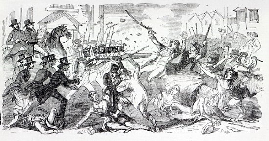 Plug Plot Riot in Preston, illustration from ''The Illustrated London News'', August 1842 a Scuola Inglese
