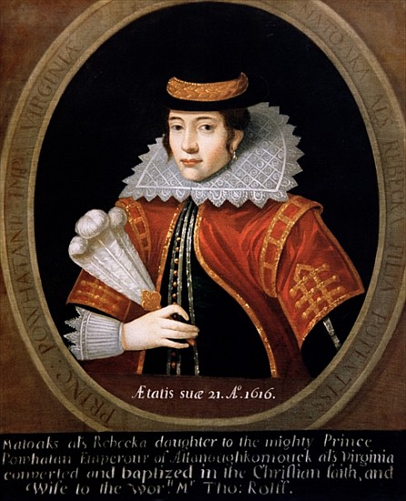 Pocahontas (c.1595-1617) 1616 a Scuola Inglese