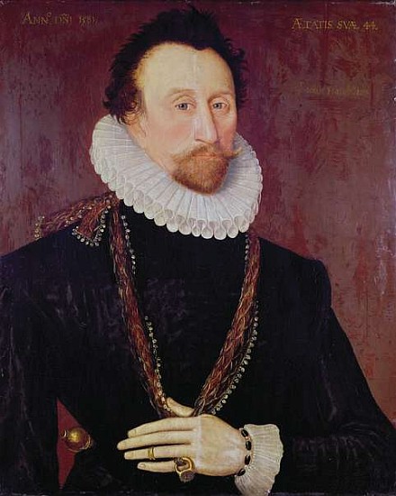 Portrait of Sir John Hawkins (1532-95) 1581 a Scuola Inglese