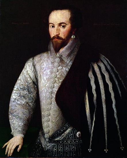 Portrait of Sir Walter Raleigh (1554-1618) 1588 a Scuola Inglese