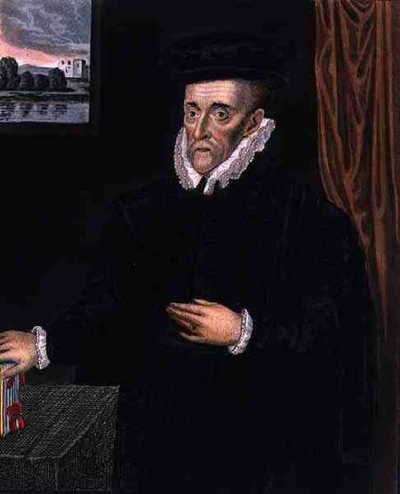 Portrait of Sir Walter Mildmay (1520?-1589), Founder of Emmanuel College, Cambridge, from 'The Histo a Scuola Inglese
