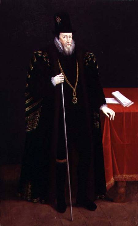 Portrait of William Cecil Lord High Treasurer a Scuola Inglese