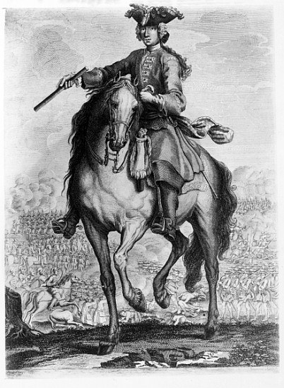 Prince Charles Edward Stuart at the Battle of Prestonpans, c.1745 a Scuola Inglese