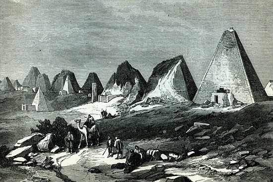 Pyramids of Meroe, on the Nile (General Gordon''s route), from ''The Illustrated London News'', 23rd a Scuola Inglese